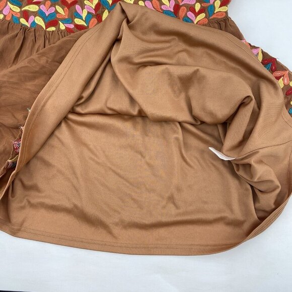 Savanna Jane Size Small Tunic Mini Dress Brown Pink Red Blue Yellow Embroidered - Picture 10 of 11